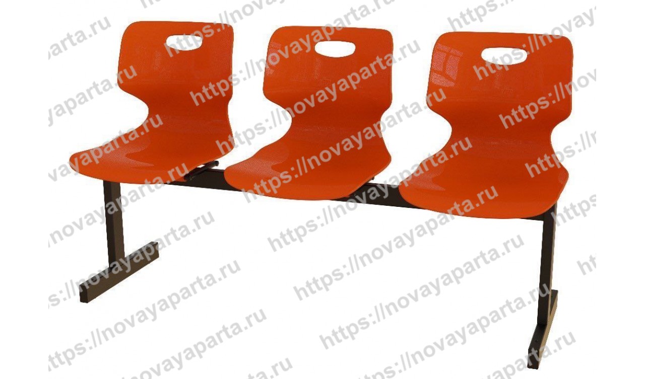 Секция 3-местная с пластиком