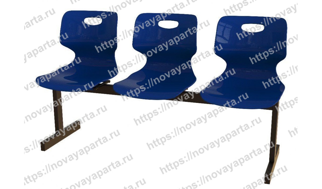 Секция 3-местная с пластиком